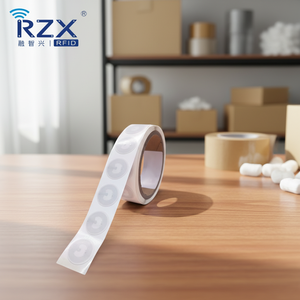 В наличии: NFC <span class=keywords><strong>RFID</strong></span>-метки-стикеры в рулонах, круглые, 25 мм, мини-метки NFC 13,56 МГц, белые, пустые, от RZXRFID - Product Image 2