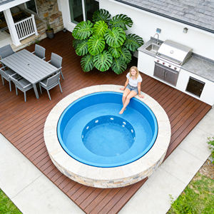 Piscina cuadrada de fibra de vidrio para patio trasero, mini piscina para jardín de villa con escalones, piscina sobre el suelo. - Product Image 5