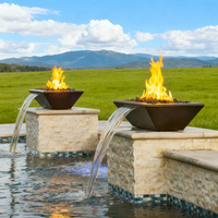 Fontaine d'eau moderne en acier inoxydable 304 Water Faery, nouveau design, cascade de feu pour jardin, piscine, décoration extérieure