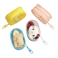 Sac de voyage portable en vinyle imperméable pour écouteurs, organisateur minimaliste moderne, sac capsule transparent, jouet en peluche, figurine, cadeau