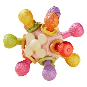 Juguete de dentición de silicona Manhattan Ball para bebés de 0 a 24 meses, sonajero de goma suave con formas de frutas, diseño redondo - Product Image 3