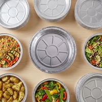 Plaques rondes en aluminium durable avec revêtement en plastique PP, résistantes au four et de qualité alimentaire, pour la cuisson de muffins, gâteaux, grillades et apéritifs