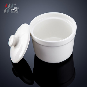 หม้อเซรามิกสำหรับตุ๋นพร้อมฝาปิด สีขาว ใช้กับเตาอบได้ เหมาะสำหรับนึ่งสมุนไพร ของหวาน และรังนก - Product Image 4