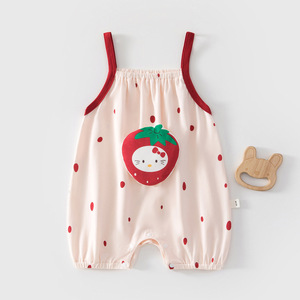 Combinaisons <span class=keywords><strong>de</strong></span> <span class=keywords><strong>bain</strong></span> pour bébés et tout-petits, sans manches, respirantes, pour l'été, la plage, unisexes, 95% coton, 5% élasthanne, motif <span class=keywords><strong>fraise</strong></span> - Product Image 6