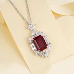 925 Silver Cultivated <b>Ruby</b> <b>Necklace</b> Shines at Fashion Parties, Festivals, Birthdays, and Makes a Great Gift for Girls L - Product Image 3