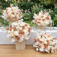 Boule de fleurs artificielles EG-ABFB3, très tendance, thème automne, centre de table floral, décoration événementielle, décor de mariage en terre cuite