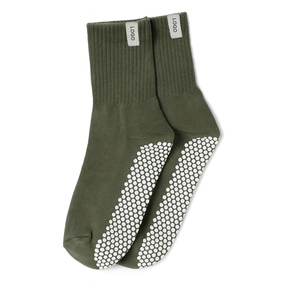 Chaussettes antidérapantes avec étiquette tissée personnalisée, logo personnalisé, chaussettes de luxe pour le Pilates - Product Image 3