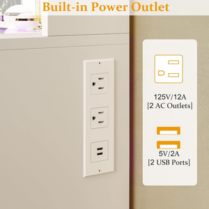 Coiffeuse de maquillage à la mode à la mode avec lumières LED à changement de couleur et musique Bluetooth pour les grossistes - Product Image 6