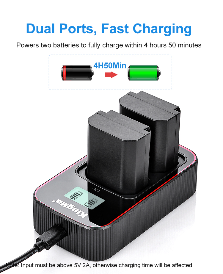 KingMa 2000mAh rechargeable NP-FZ100 battery and new LCD Dual USB charger kit for Sony FZ100