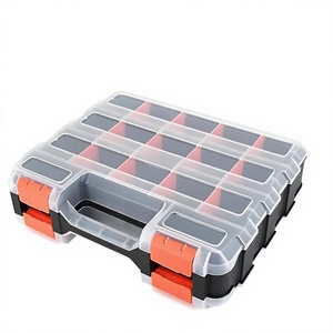 Boîte de rangement d'outils en plastique étanche à 17 compartiments, organiseur de quincaillerie double face pour petites pièces - Bac avec séparateurs amovibles - Product Image 4
