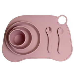 Juego de vajilla de silicona para bebés, 6 piezas, sin BPA, platos, tazas, cucharas, tenedores para alimentación de 0 a 12 meses - Product Image 2