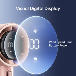 พัดลมมือถือพกพาแบบชาร์จไฟได้ขนาดเล็ก รุ่นใหม่ล่าสุด พร้อมหน้าจอดิจิตอล สำหรับใช้งานกลางแจ้ง ช่องเสียบ USB ภาษาอังกฤษ - Product Image 5