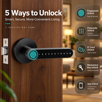 Serrure Intelligente Tuya BLE avec Empreinte Digitale, Code, Bracelet, Clé et Contrôle à Distance par Application, Verrouillage Automatique pour Portes de 35-65mm – Idéale pour la Maison