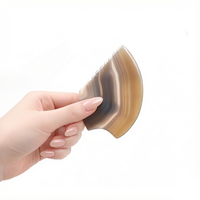 Outil facial Gua Sha en agate grise pour hommes et femmes, grattoir en pierre naturelle pour le soin anti-âge de la peau, lifting du visage