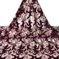 Tissu en dentelle à sequins africains, maille brodée, guipure élastique, 100% polyester pour robes