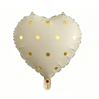 Ballon en aluminium à hélium en forme de cœur à pois de 18 pouces pour mariage, fête, anniversaire, Saint-Valentin, anniversaire de mariage