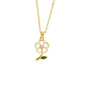 Collier en Acier Inoxydable Plaqué Or avec Pendentif Fleur de Tulipe en Acier Titane, Bijou Anti-ternissement - Product Image 6