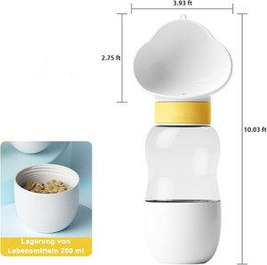 Bouteille d'eau pour chien 2-en-1 de haute qualité, anti-fuite, design en forme d'os, double usage, bol distributeur, utilisation extérieure (matériau ABS/PC), colorée - Product Image 2