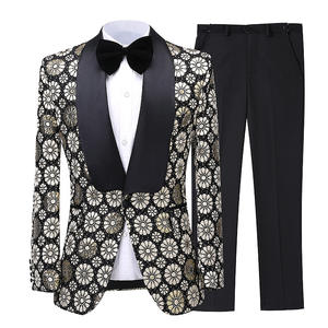 Traje de Hombre <span class=keywords><strong>HD206</strong></span>, Nuevo, de Marca de Lujo, con Estampado Floral, Corte Entallado, Esmoquin para Boda, Hecho a Medida, Traje Masculino para Novio, Fiesta - Product Image 1