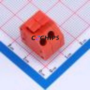 874-DR/02 Spring Terminal Block Through hole Component (THT),P=5mm Connector 5mm Red Through Hole 2P - Product Image 1