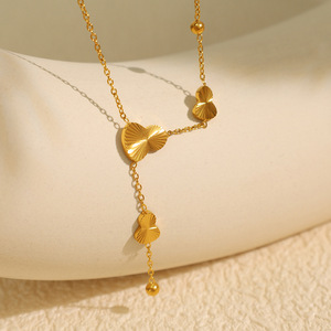 Collier à pampilles papillon en alliage de zinc doré, pendentif en chaîne, bijoux à la mode pour femmes, cadeau XL314 XL315 - Product Image 3