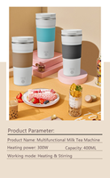 Mousseur à lait compact et portable, machine à thé au lait 400 ml, mélangeur à mousse manuel léger, agitateur à bulles de lait pour café de voyage