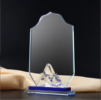 Usine fait à la main nouveau Design personnalisé nom de bureau Plaque en verre en gros blanc Transparent cristal prix Plaque