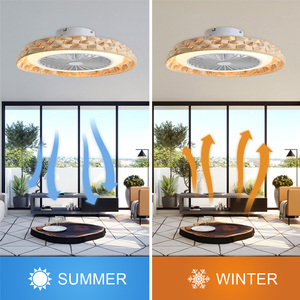 18 Inch Rotan Bladloze Slaapkamer Ventilator Licht Smart Tuya App Control Ventilador De Techo Moderne Led Plafondventilator Met Licht - Product Image 5