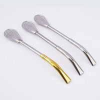 Bombilla Yerba Mate réutilisable en métal 304 acier inoxydable filtre à boire cuillère paille à débit lisse