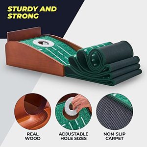 Putter de <span class=keywords><strong>Golf</strong></span> en bois vert-entraîneur de <span class=keywords><strong>golf</strong></span> vert intérieur <span class=keywords><strong>tapis</strong></span> de mise de <span class=keywords><strong>golf</strong></span> 1 trou aides à l'entraînement mini <span class=keywords><strong>tapis</strong></span> de <span class=keywords><strong>Golf</strong></span> en stock - Product Image 3