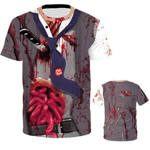 Camiseta de Hombre con Estampado 3D de Esqueleto para Halloween, Cuello Redondo, Manga Corta, Informal, Transpirable, de Poliéster - Product Image 3