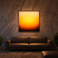 Kotak Lampu LED Sunset Dekorasi Rumah Buatan Tangan dengan Bingkai Aluminium Art Deco LUZ, Sensor Sentuh, Akrilik yang Dapat Disesuaikan, dan Cetak UV untuk Pernikahan