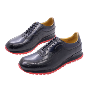 Zapatillas Deportivas Casuales de Cuero de Primera Calidad Hechas a Mano para Hombre, con Cordones Personalizados, Impresión Láser, Cómodas para Caminar, para Primavera - Product Image 1