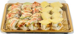 Disposable Clear Lid PS+OPS Sushi Packaging Box Stackable Design 800 Sets Pack for Sushi & Hamburger - Product Image 4