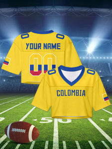 Camiseta <span class=keywords><strong>de</strong></span> fútbol personalizada <span class=keywords><strong>para</strong></span> <span class=keywords><strong>mujer</strong></span>, transpirable con cuello en V Camiseta corta, camiseta con bandera nacional, ropa informal <span class=keywords><strong>de</strong></span> verano - Product Image 5