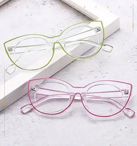 2024 Tendências de alta moda designer olho de gato óculos personalizados fornecedores armações ópticas óculos para homens mulheres