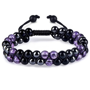 Vintage New Design Chunky <strong>Blue</strong> <strong>Tiger</strong> <strong>Eye</strong> Devil's <strong>Eye</strong> Beaded Agate Bracelet Protective <strong>Eyes</strong> Bohemian Braided Trendy Anniversary - Product Image 3