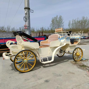 Calèche de Mariage Électrique Personnalisée Jaune Crème, Calèche à Chevaux Touristique, Vente en Gros, Fabricant de Calèches à 4 Roues - Product Image 4