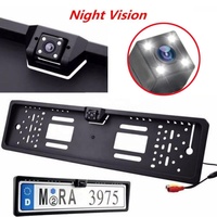 Kit de caméra de recul analogique pour plaque d'immatriculation de voiture, caméra de vision arrière pour cadre de plaque d'immatriculation européenne, étanche, vision nocturne, caméra de recul IR