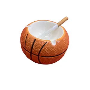ATY122 Factory Supply Billiard Basketball Football Shape Ceramic Ashtray for Home Hotel
