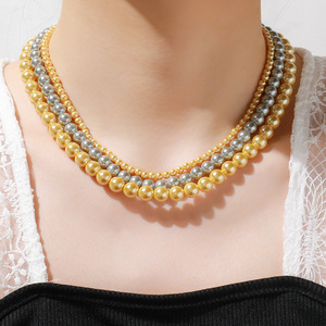 เครื่องประดับแฟชั่นชุบทองแท้ขายส่งลูกปัดแก้วสร้อยคอมุกชุดของขวัญวันครบรอบ - Product Image 2