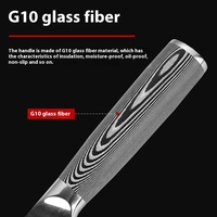 Couteau de Chef Santoku en Acier Damas de Haute Qualité à Prix Bas, Fabriqué à la Main en Fibre de Verre G10, Cuisine Japonaise