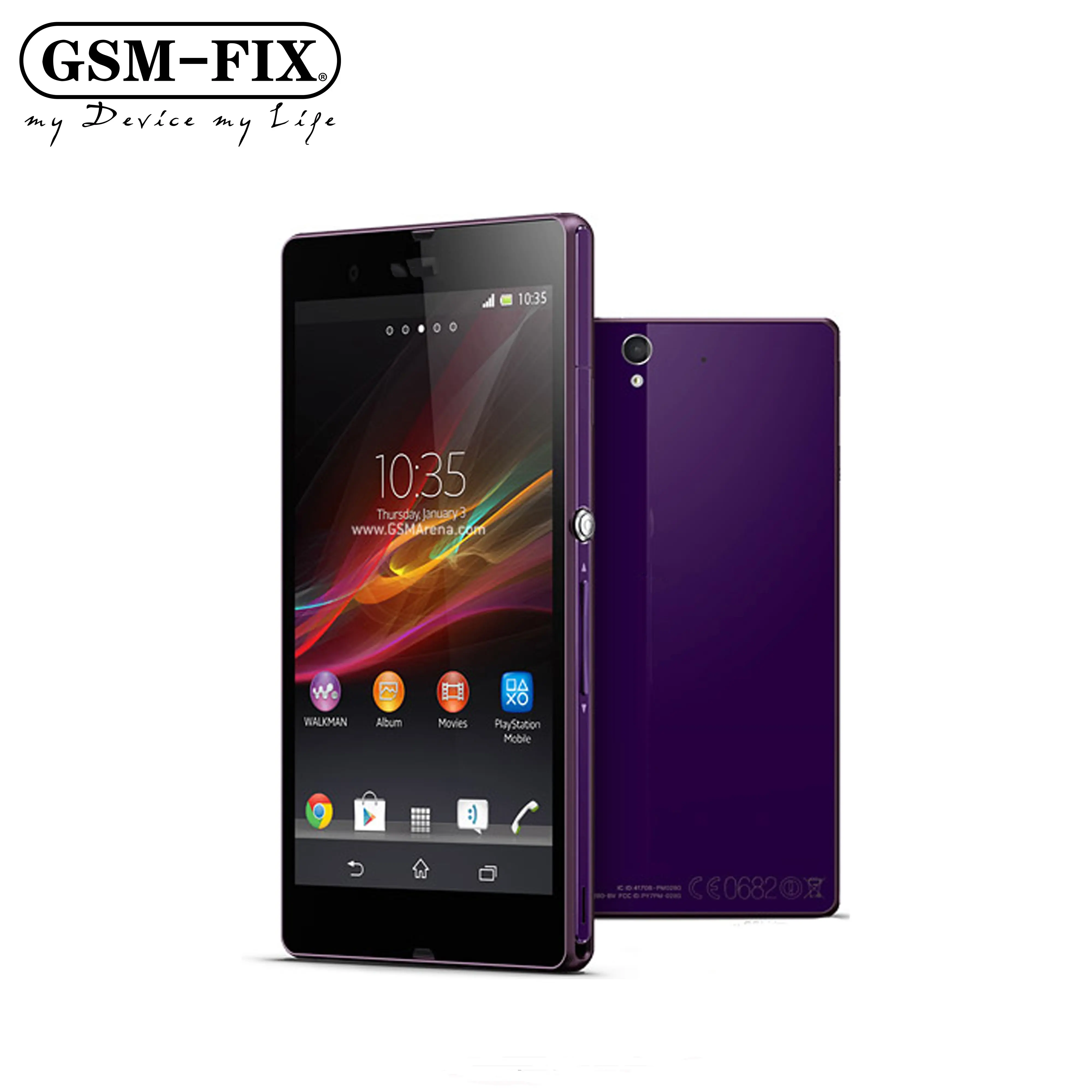 GSM-FIX Asli untuk Sony Xperia Z L36h C6603 3G & 4G Ponsel 5.0 Quad-Core 2G RAM 16GB ROM 13.1MP Unlocked CellPhone