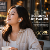Écouteurs sans fil HiFi stéréo, écouteurs Bluetooth 6.0, écouteurs intra-auriculaires TWS sans fil pour jeux, entraînement, sport, travail