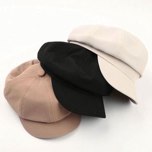 Womens Newsboy <b>Beret</b> Cotton 8 Panels Vintage Cabbie Hat Octagonal Visor Cap for Women Girls Ladies Gift Promotion - Product Image 2