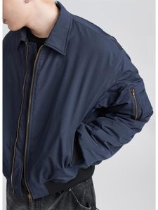 Blouson Bomber Vintage à Revers Style Américain Ma1 <span class=keywords><strong>Court</strong></span> pour <span class=keywords><strong>Homme</strong></span> – Coupe Ample Décontractée, Uniforme de Baseball Polyvalent - Product Image 4
