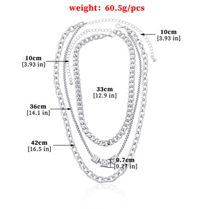 Cadena de dados multicapa Punk Hip-Hop de joyería transfronteriza europea y americana para mujer, sudadera versátil de moda Retro - Product Image 5