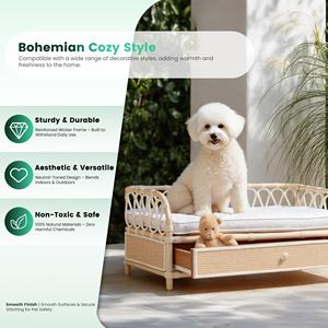 Cama para mascotas de ratán Natural con patrón sólido hecho a mano de alta calidad, sostenible y ecológica, fabricada en la fábrica de Vietnam - Product Image 5