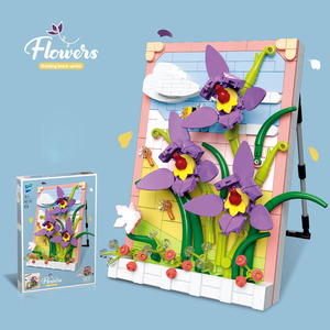 Nuevo diseño, juegos de bloques de construcción 3D, marco de fotos DIY para flores, orquídea de crisantemo, decoración del hogar con flores pintadas - Product Image 4