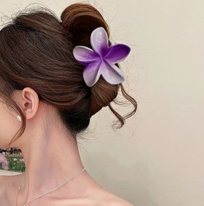 Qianjin toptan renkli plastik çiçek saç pençe klip seti kızlar kadınlar için degrade tasarım saç aksesuarları toplu kaynağı - Product Image 4